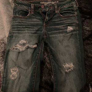 American Eagle Distressed Dark Wash Jeggings